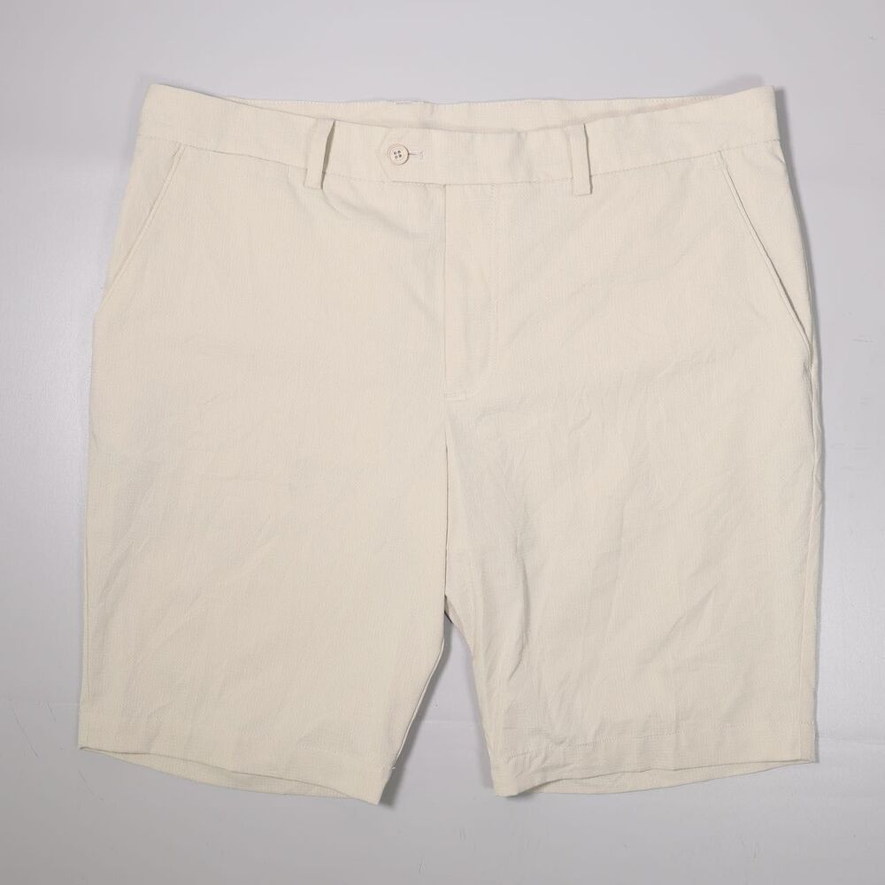 J Lindeberg Vent Golf Chino Shorts Lightweight Perforated Beige Mens 36 x 9